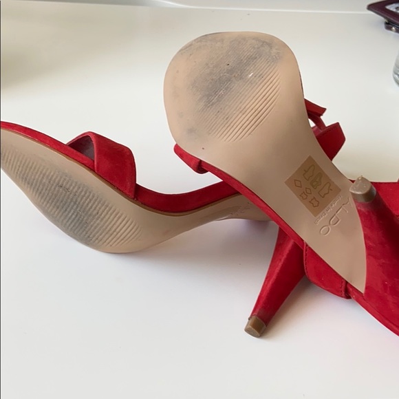 Aldo - Red Ankle Strap High Heels 👠 - Picture 2 of 5